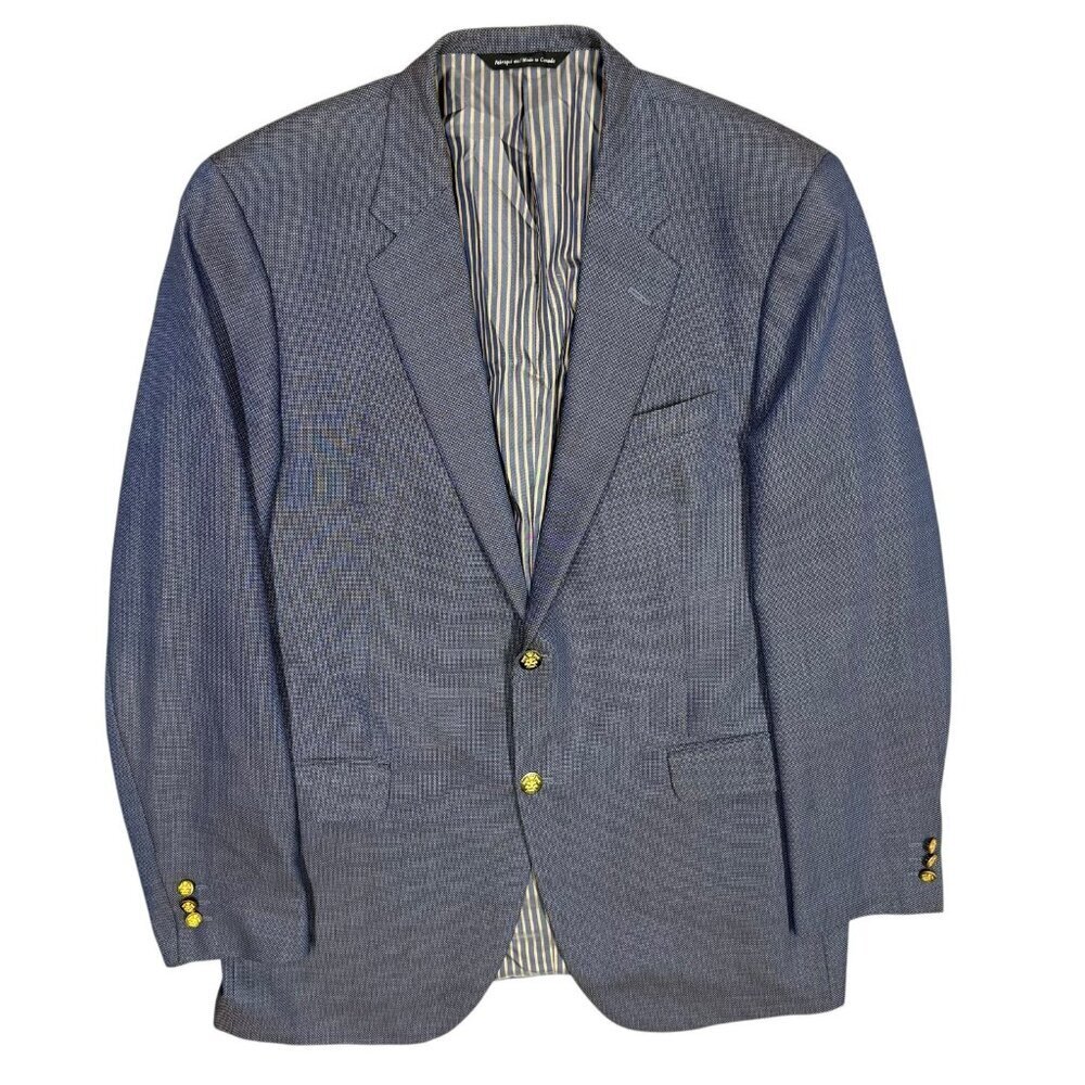 Coppley 1881 Blazer Iridescente Wool Sport Coat Birdseye Blue 46L